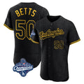 Johmsee LA.Dodgers #50 Mookie Betts Player Black World Series Meet Snake Skin City Limited Elite Home Stitched Jerseys