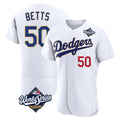 Johmsee LA.Dodgers #50 Mookie Betts Player Gold White World Series 2026 Collection Stadium Limited Elite Stitched Jerseys