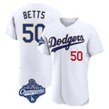 Johmsee LA.Dodgers #50 Mookie Betts Player Gold White World Series Meet 2026 Collection Stadium Limited Elite Stitched Jerseys