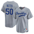 Johmsee LA.Dodgers #50 Mookie Betts Player Gray Game Limited Home Stitched Jerseys