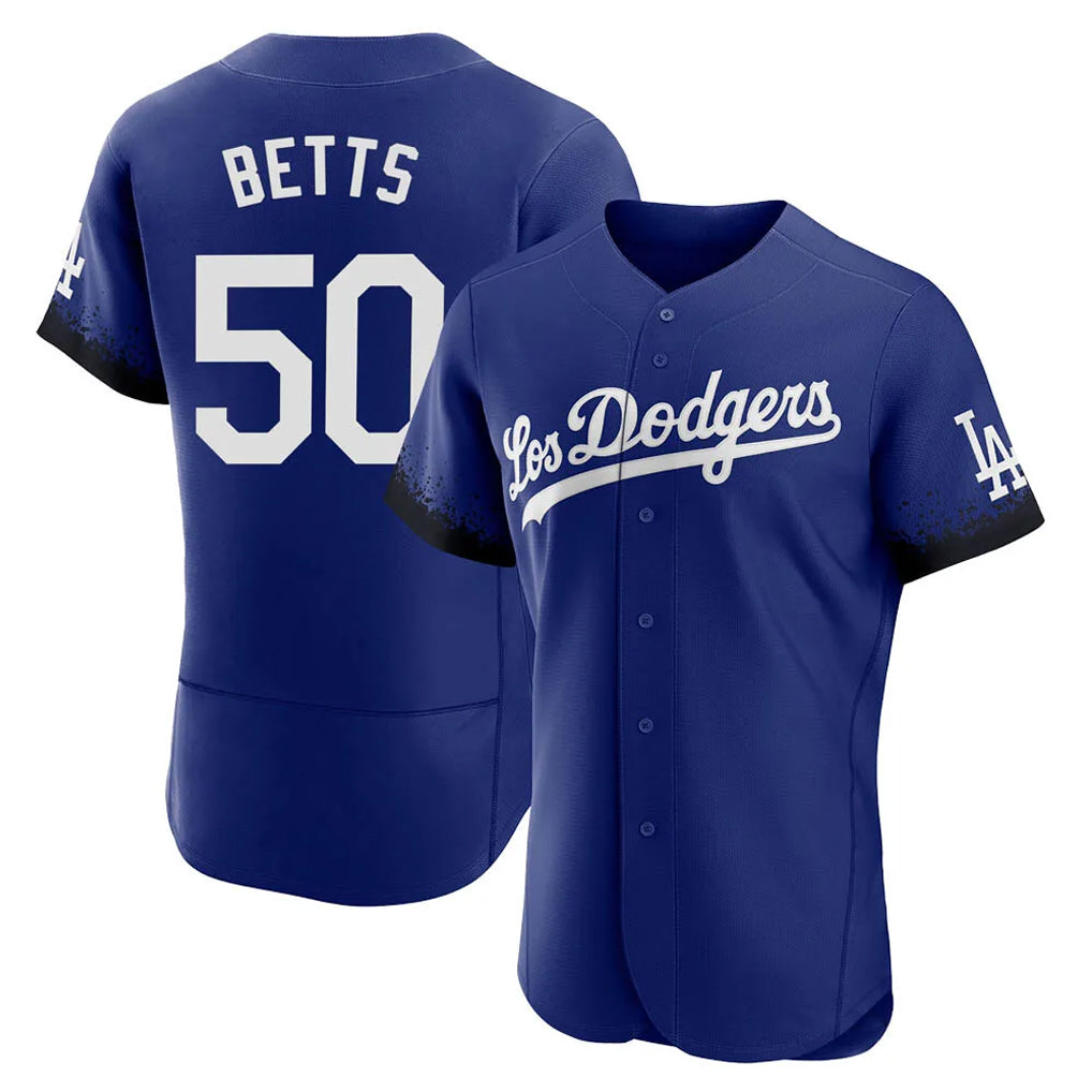 Johmsee LA.Dodgers #50 Mookie Betts Player Royal City Connect Elite Home Stitched Jerseys