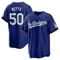 Johmsee LA.Dodgers #50 Mookie Betts Player Royal City Connect Home Game Stitched Jerseys