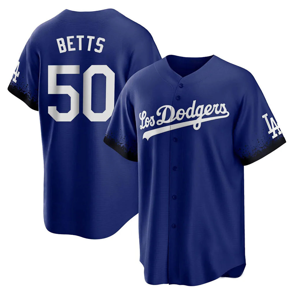 Johmsee LA.Dodgers #50 Mookie Betts Player Royal City Connect Home Game Stitched Jerseys