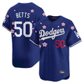 Johmsee LA.Dodgers #50 Mookie Betts Player Royal Tokyo Series Vapor Premier Limited Stitched Jerseys