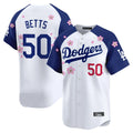 Johmsee LA.Dodgers #50 Mookie Betts Player White-Royal Tokyo Series Vapor Premier Limited Stitched Jerseys