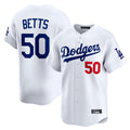 Johmsee LA.Dodgers #50 Mookie Betts Player White Limited Home Stitched Jerseys