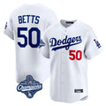JohmseeLA.Dodgers #50 Mookie Betts Player White World Series Meet Limited Home Stitched Jerseys