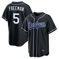 Johmsee LA.Dodgers #5 Freddie Freeman Player Black Carbon Limited Home Stitched Jerseys