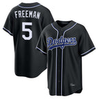 Johmsee LA.Dodgers #5 Freddie Freeman Player Black Carbon Limited Home Stitched Jerseys