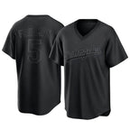 Johmsee LA.Dodgers #5 Freddie Freeman Player Black Pitch Fashion T-shirt Stitched Jerseys
