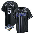 Johmsee LA.Dodgers #5 Freddie Freeman Player Black World Series Black Carbon Limited Home Stitched Jerseys