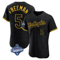 Johmsee LA.Dodgers #5 Freddie Freeman Player Black World Series Meet Snake Skin City Limited Elite Home Stitched Jerseys