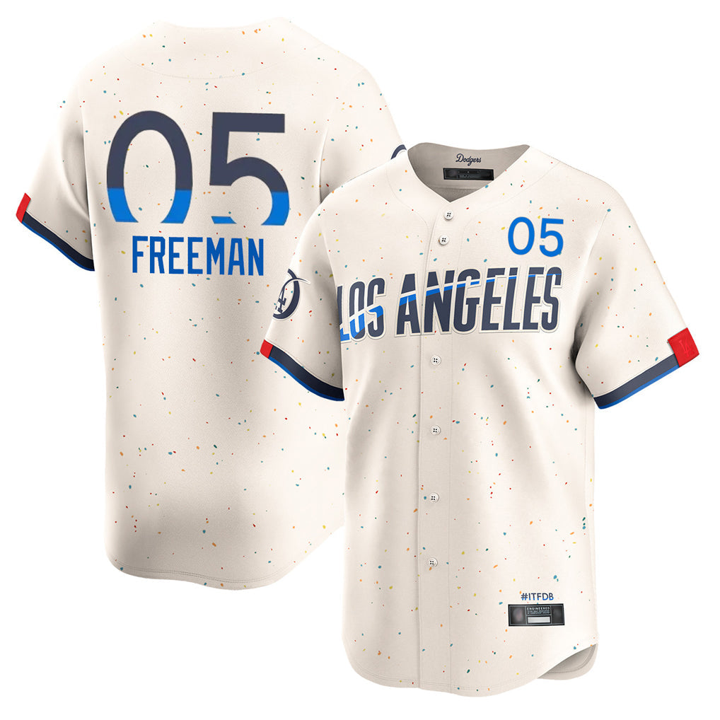 Johmsee LA.Dodgers #5 Freddie Freeman Player Cream City Connect Limited Home Stitched Jerseys