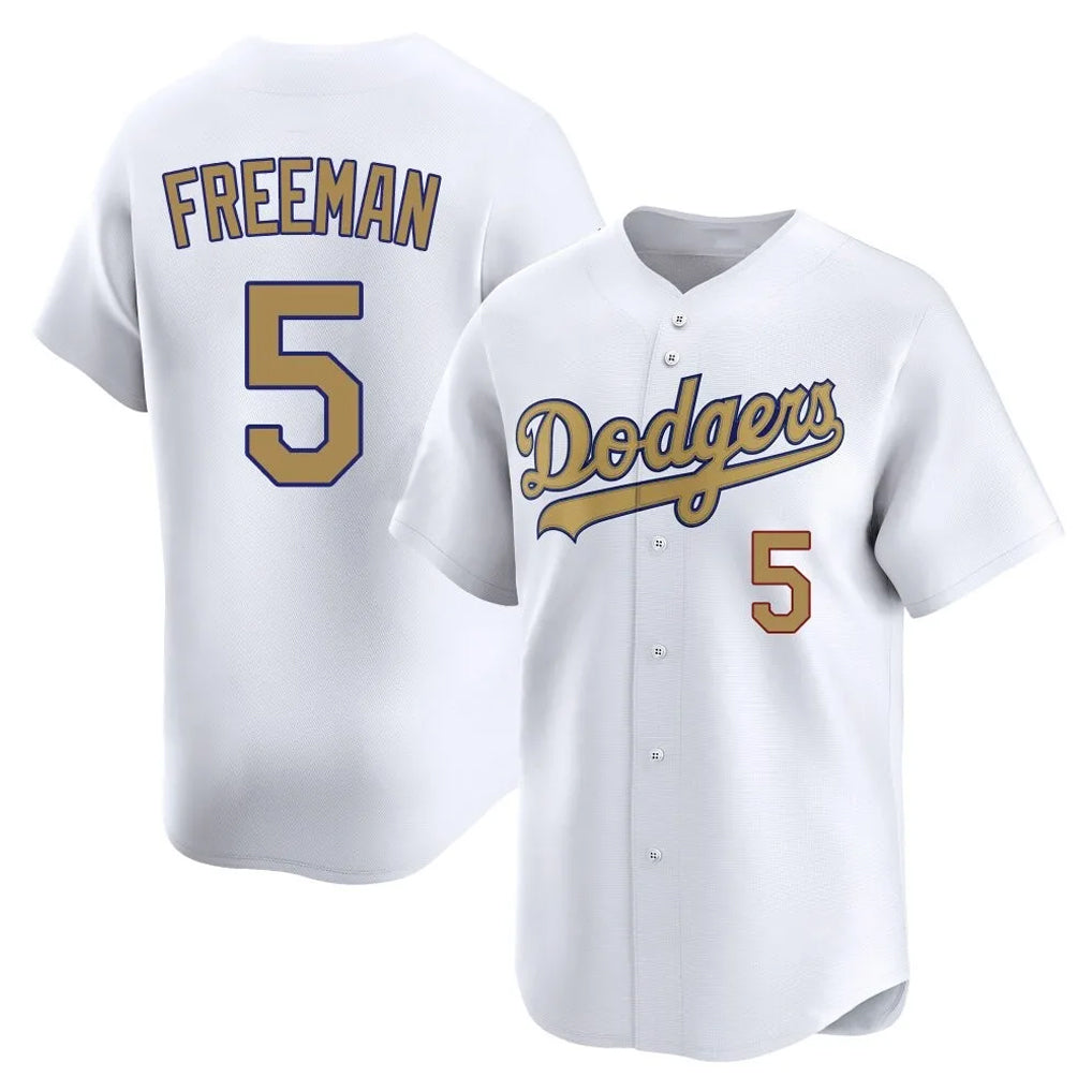 Johmsee LA.Dodgers #5 Freddie Freeman Player White Collection Limited Home Stitched Jerseys