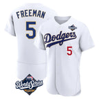 Johmsee LA.Dodgers #5 Freddie Freeman Player White World Series 2026 Collection Stadium Limited Elite Stitched Jerseys