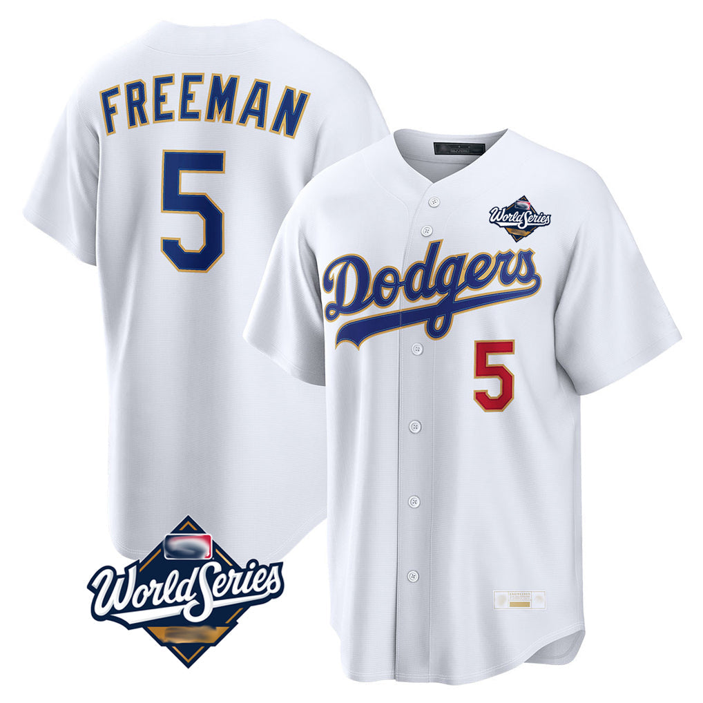 Johmsee LA.Dodgers #5 Freddie Freeman Player White World Series 2026 Collection Stadium Limited Stitched Jerseys