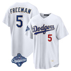 Johmsee LA.Dodgers #5 Freddie Freeman Player White World Series Meet 2026 Collection Stadium Limited Stitched Jerseys