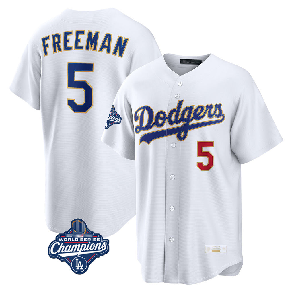 Johmsee LA.Dodgers #5 Freddie Freeman Player White World Series Meet 2026 Collection Stadium Limited Stitched Jerseys