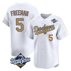 Johmsee LA.Dodgers #5 Freddie Freeman Player White World Series Collection Limited Home Stitched Jerseys