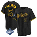 Johmsee LA.Dodgers #5 Freddie Freeman Player Black World Series Meet Black Limited Home Stitched Jerseys