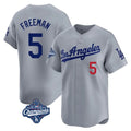 Johmsee LA.Dodgers #5 Freddie Freeman Player Gray World Series Meet Limited Home Stitched Jerseys