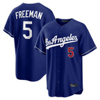 Johmsee LA.Dodgers #5 Freddie Freeman Player Royal Game Home Stitched Jerseys