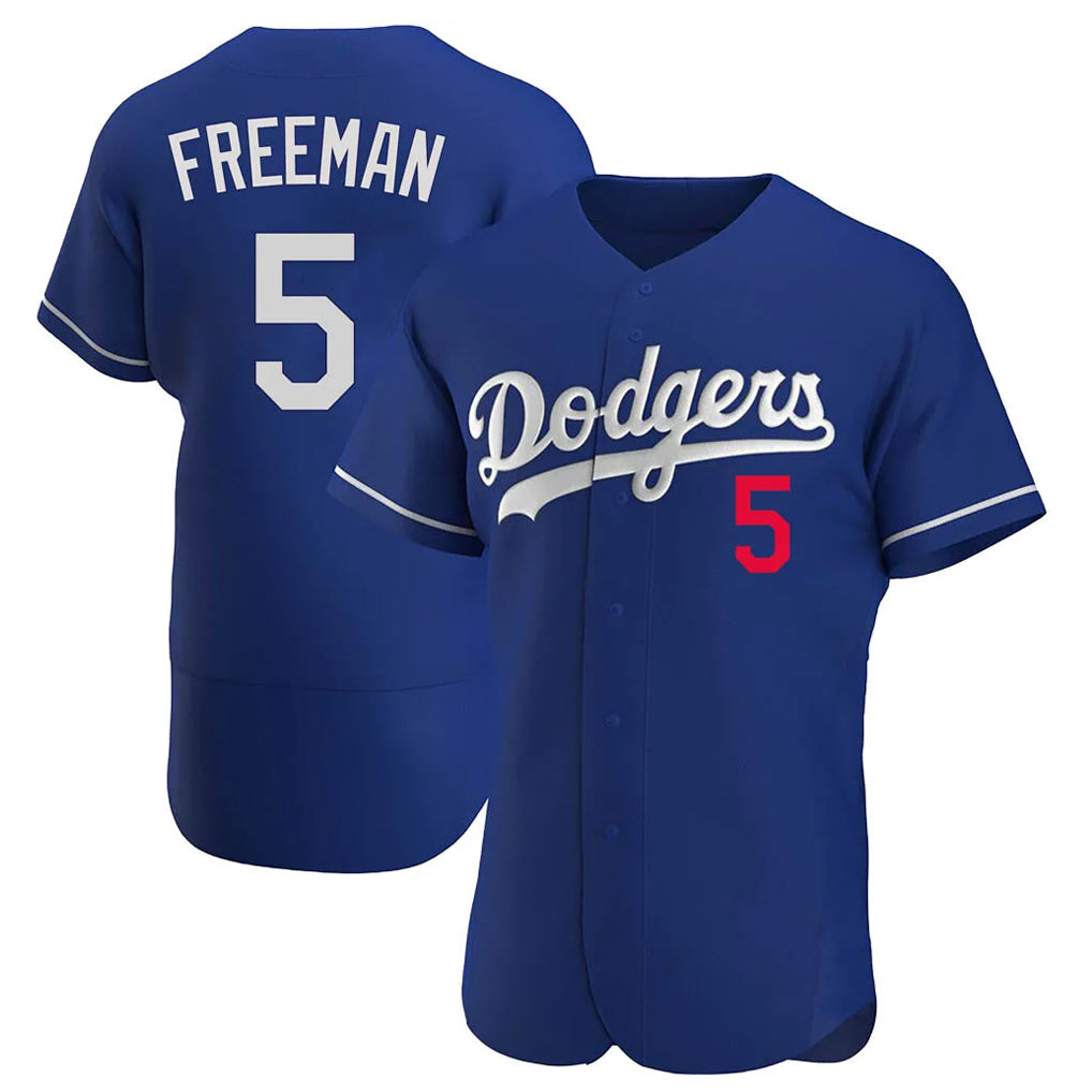 Johmsee LA.Dodgers #5 Freddie Freeman Player Royal Limited Elite Home Stitched Jerseys