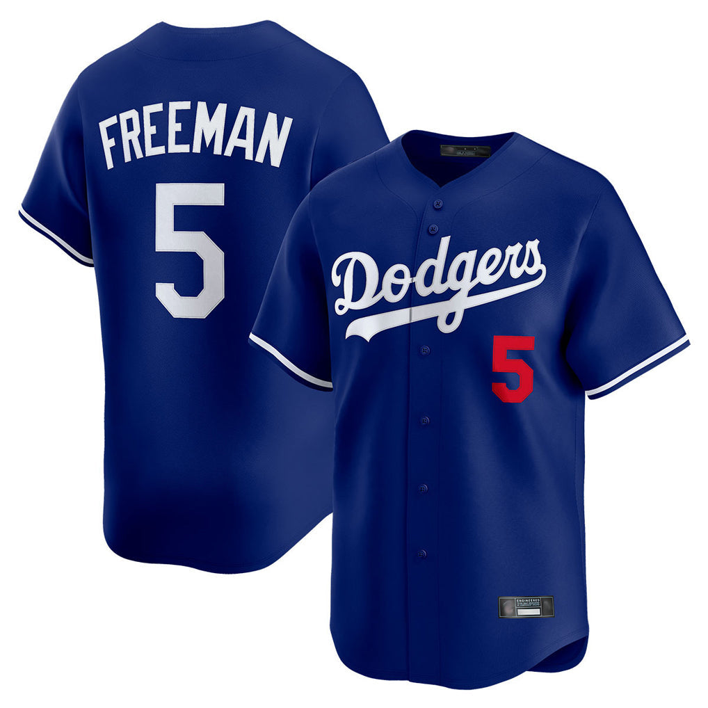 Johmsee LA.Dodgers #5 Freddie Freeman Player Royal Limited Home Stitched Jerseys
