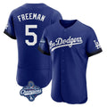 Johmsee LA.Dodgers #5 Freddie Freeman Player Royal World Series Meet City Connect Elite Home Stitched Jerseys