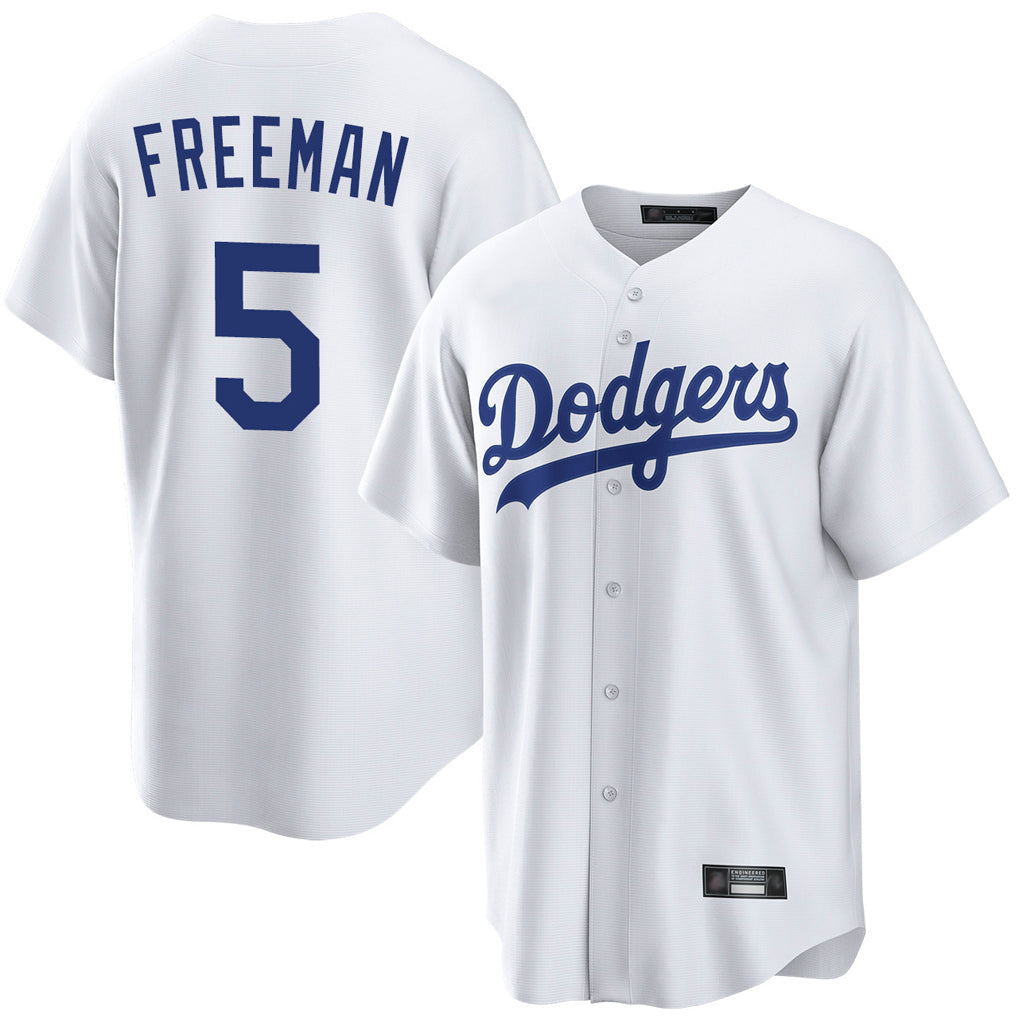 Johmsee LA.Dodgers #5 Freddie Freeman Player White Game Home Stitched Jerseys
