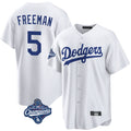 Johmsee LA.Dodgers #5 Freddie Freeman Player White World Series Meet Game Home Stitched Jerseys