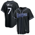 Johmsee LA.Dodgers #7 Blake Snell Player Black Carbon Limited Home Stitched Jerseys
