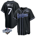Johmsee LA.Dodgers #7 Blake Snell Player Black Carbon Limited World Series Home Stitched Jerseys