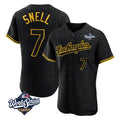 Johmsee LA.Dodgers #7 Blake Snell Player Black Snake Skin City Limited Elite World Series Home Stitched Jerseys