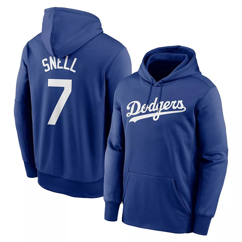 Johmsee LA.Dodgers #7 Blake Snell Player Blue Limited Hoodie Stitched Jerseys