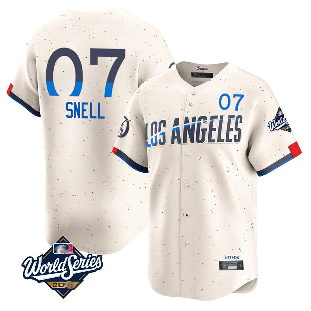 Johmsee LA.Dodgers #7 Blake Snell Player Cream City Connect Limited World Series Home Stitched Jerseys