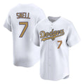 Johmsee LA.Dodgers #7 Blake Snell Player Gold Collection Limited Home Stitched Jerseys