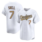 Johmsee LA.Dodgers #7 Blake Snell Player Gold Collection Limited Home Stitched Jerseys