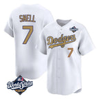 Johmsee LA.Dodgers #7 Blake Snell Player Gold Collection Limited World Series Home Stitched Jerseys