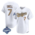 Johmsee LA.Dodgers #7 Blake Snell Player Gold Collection Limited World Series Meet Home Stitched Jerseys