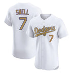 Johmsee LA.Dodgers #7 Blake Snell Player Gold Limited Elite Home Stitched Jerseys