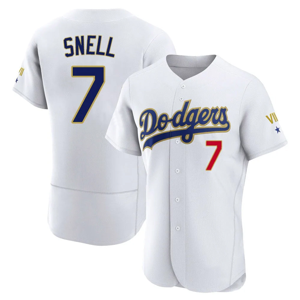Johmsee LA.Dodgers #7 Blake Snell Player Gold White 2026 Collection Stadium Limited Elite Stitched Jerseys