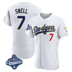 Johmsee LA.Dodgers #7 Blake Snell Player Gold White 2026 Collection Stadium Limited Elite World Series Meet Stitched Jerseys