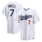 Johmsee LA.Dodgers #7 Blake Snell Player Gold White 2026 Collection Stadium Limited Stitched Jerseys
