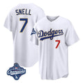 Johmsee LA.Dodgers #7 Blake Snell Player Gold White 2026 Collection Stadium Limited World Series Meet Stitched Jerseys