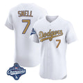 Johmsee LA.Dodgers #7 Blake Snell Player Gold World Series Meet Limited Elite Home Stitched Jerseys