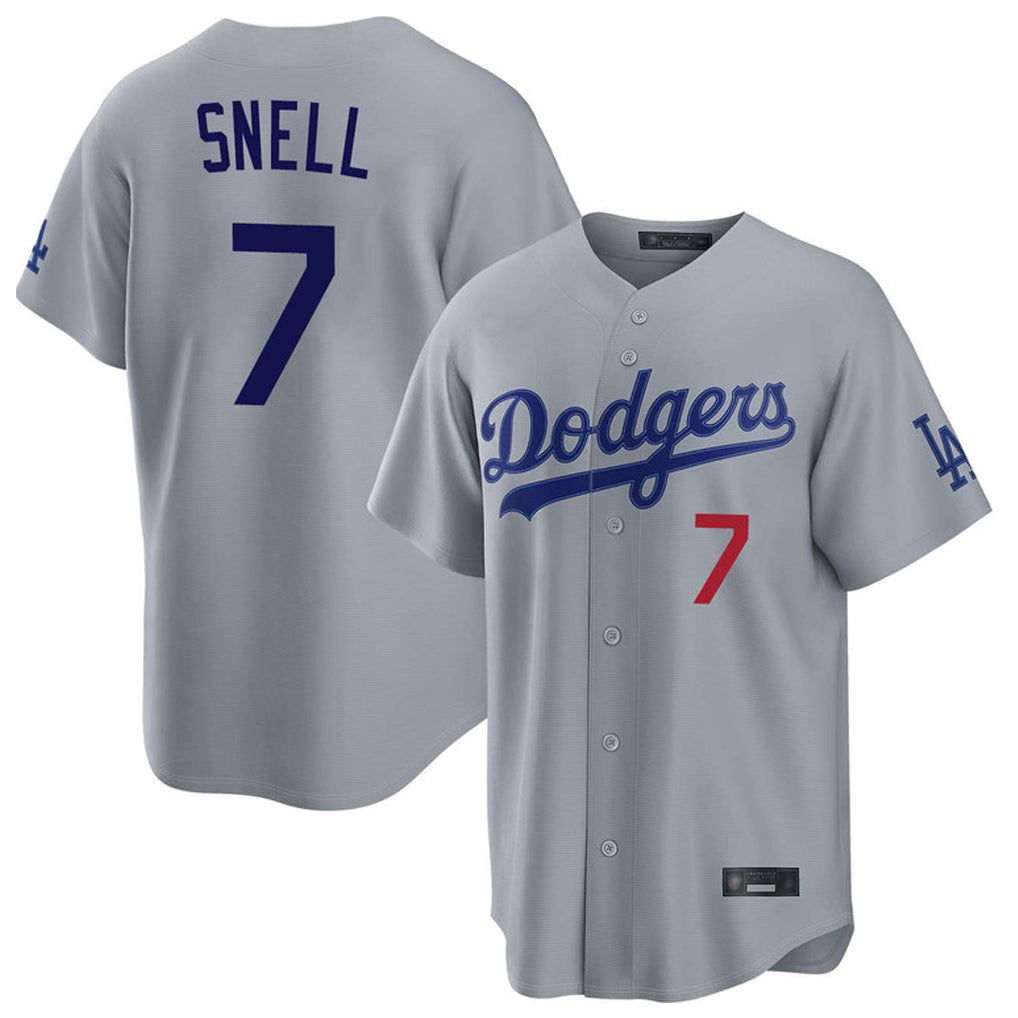 Johmsee LA.Dodgers #7 Blake Snell Player Gray Game Limited Home Stitched Jerseys