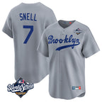 Johmsee LA.Dodgers #7 Blake Snell Player Gray Game Limited World Series Home Stitched Jerseys