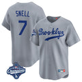 Johmsee LA.Dodgers #7 Blake Snell Player Gray Game Limited World Series Meet Home Stitched Jerseys