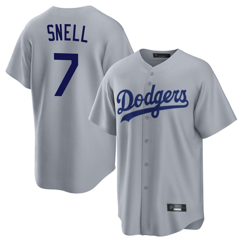 Johmsee LA.Dodgers #7 Blake Snell Player Gray Game Stitched Jerseys